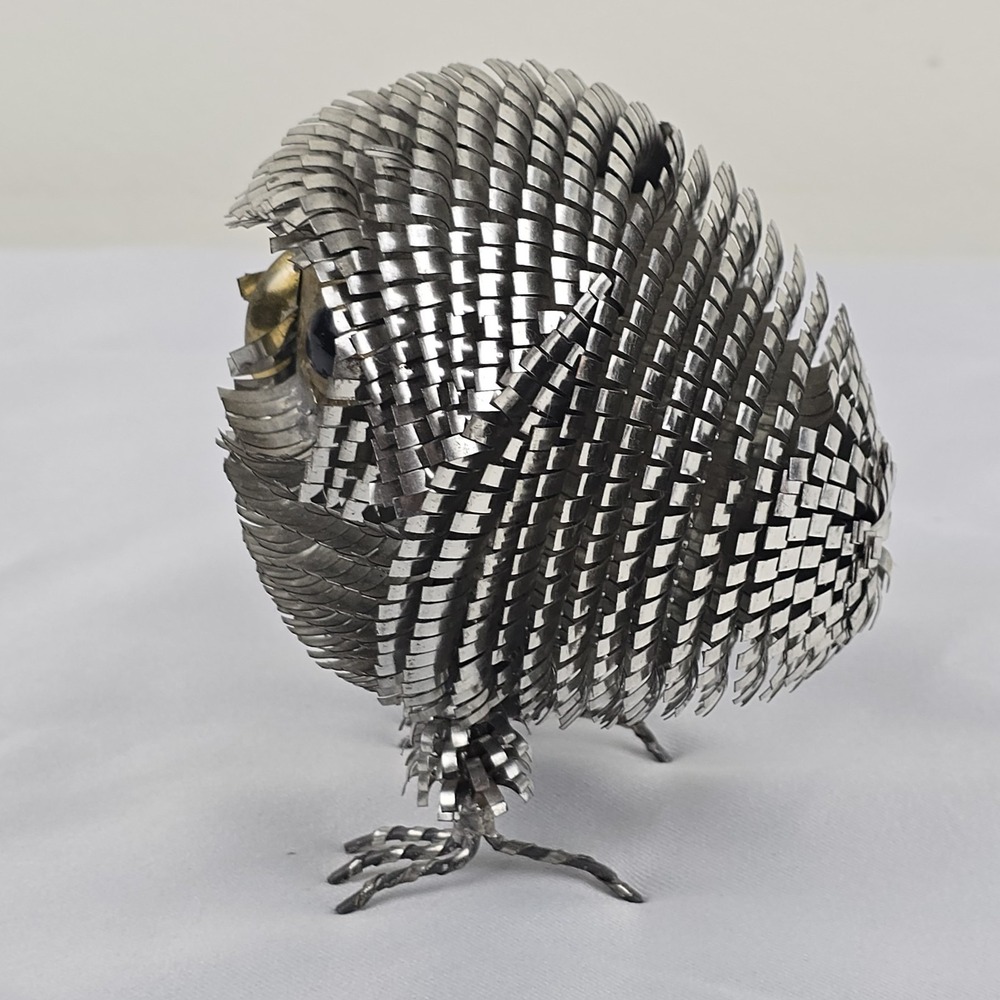 Vintage Brutalist Metal Owl Sculpture Bustamante Style Mexican Folk Art 5" - Picture 6 of 9